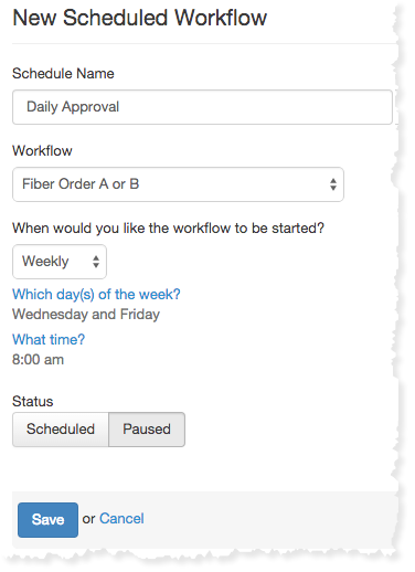 Create a scheduled workflow