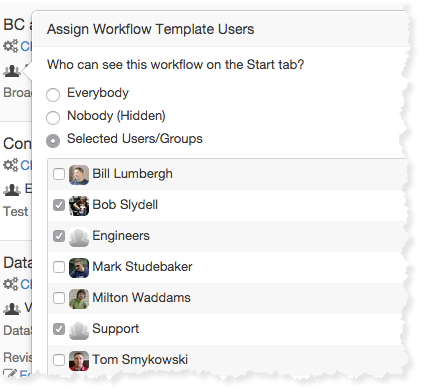 Managing Workflow and Business Process Users