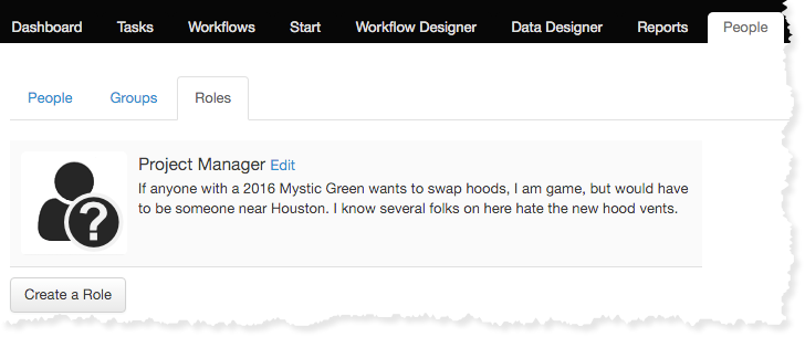Adding a workflow role Adding a workflow role