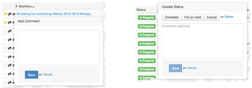 Commenting on a Workflow Commenting on a Workflow