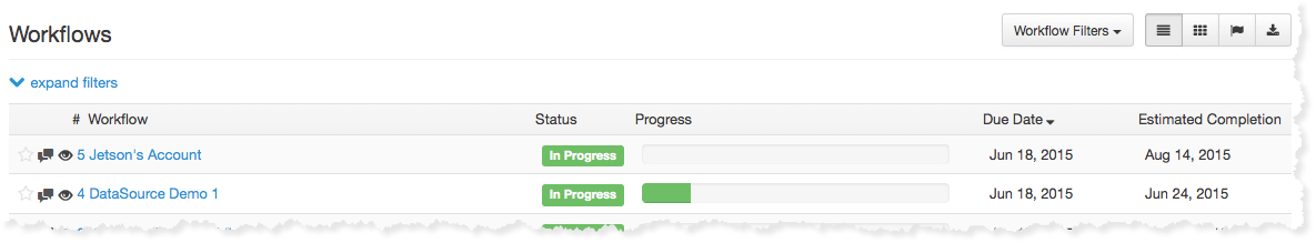 Workflow Process Listing