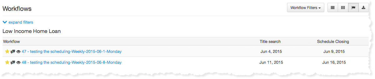 Workflow Milestone View Workflow Milestone View