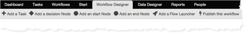 Workflow Designer Tool Bar