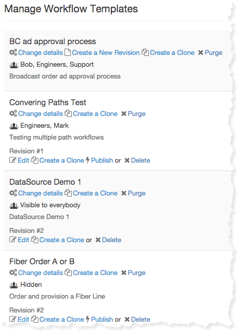 Managing your workflow templates